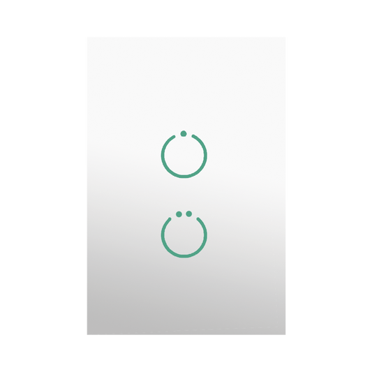 MHS512SL (ZWAVE) Interruptor On/Off panel táctil touch inalámbrico Zwave Plus 2 botones. No requiere cable neutro, Compatible con Hubitat HC8, Álula  M2M, otros