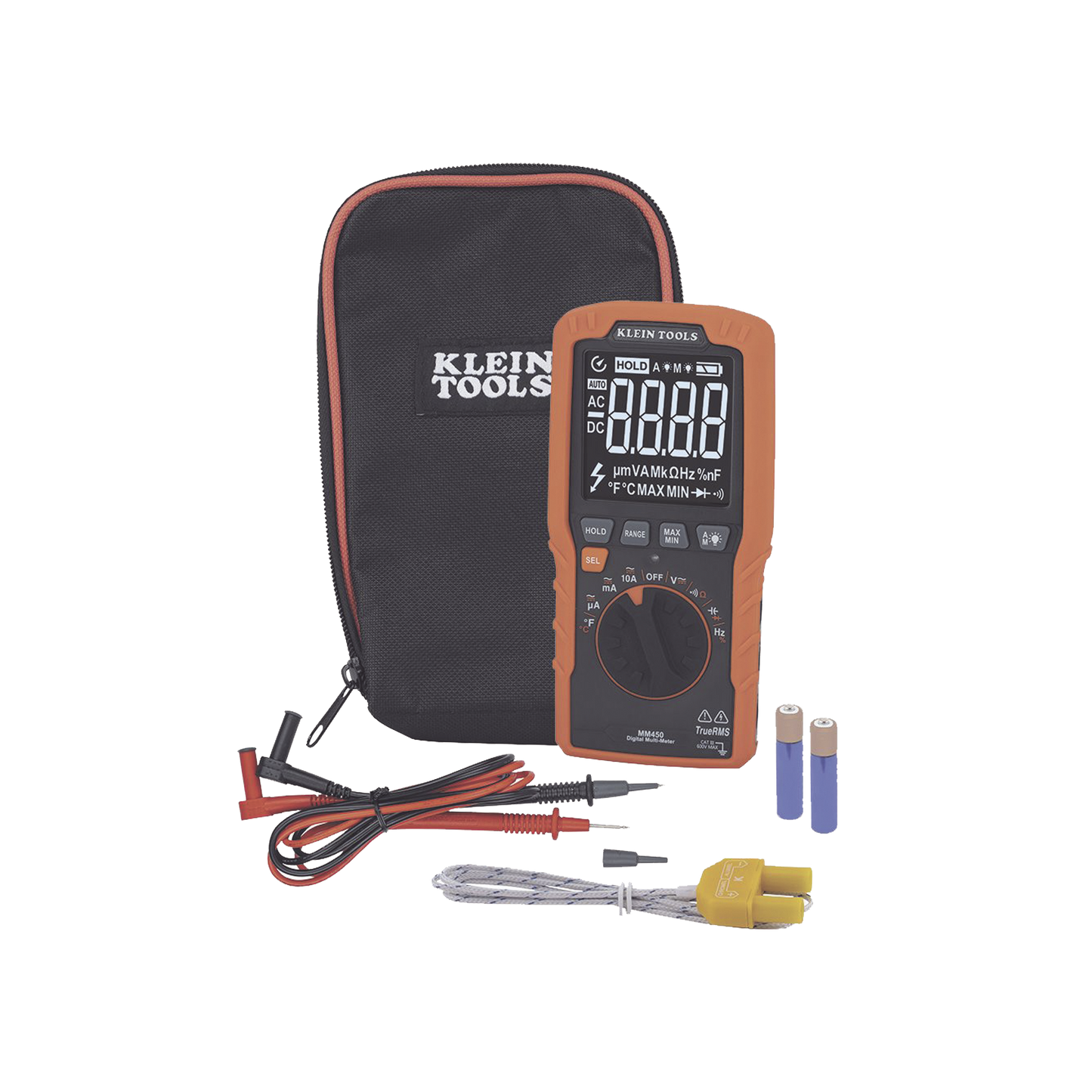 MM450 Multímetro Digital Esbelto de Rango Automático con TRMS 600V y Medición de Temperatura