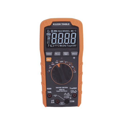 MM720 Multímetro Digital de Rango Automático con TRMS 1000V Medición de Temperatura y Baja Impedancia