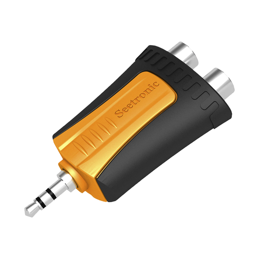 MMJ3-2RF Conector Estéreo | 3.5 mm - 2 x conector Hembra RCA | Adaptador de Carcasa de Plástico