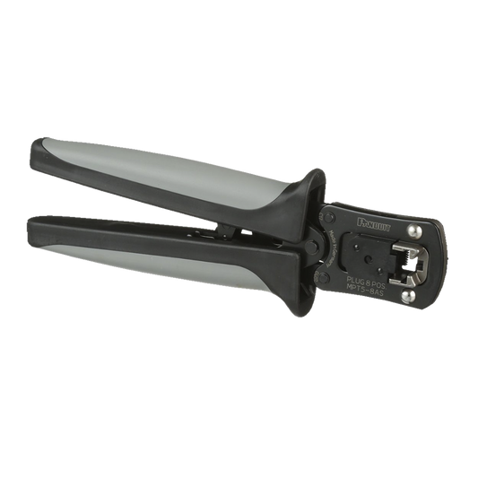 MPT5-8AS - Pinzas Ponchadoras Para Plugs Modulares RJ45, Cat5e, Cat6 y Cat6A, Color Negro