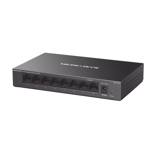 MS108GS - Switch NO Administrable / Para escritorio / Carcasa de Metal / 8 puertos 10/100/1000 Mbps / Diseño Compacto / Plug and Play