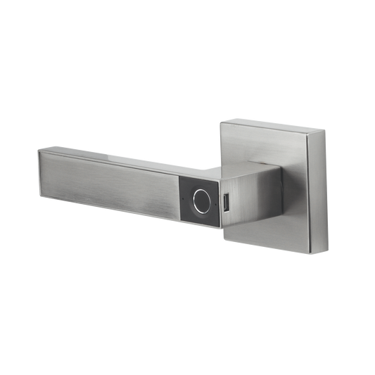 MX89803 Manija Castelli Biométrica/ Niquel Satinado / 30 usuarios / Para Puerta Izq o Derecha de 60-70mm