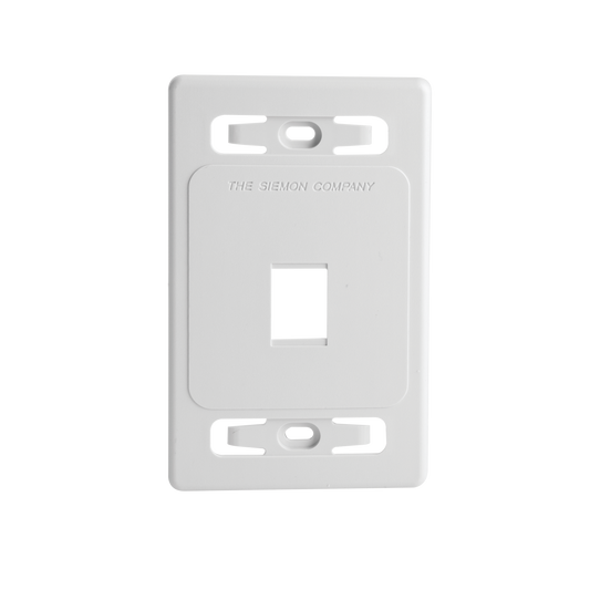 MX-FP-S-01-02B - Placa de Pared Modular MAX, de 1 Salida, Color Blanco, Version Bulk (Sin Empaque Individual)