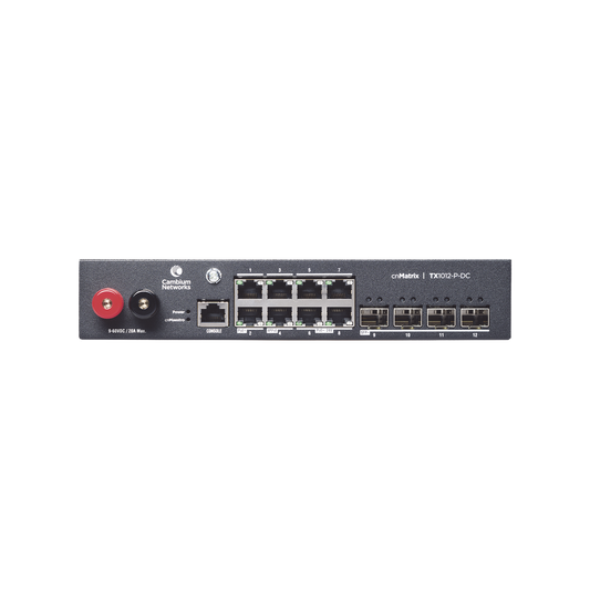 MX-TX1012GXPA-20 - Switch cnMatrix WISP TX1012-DC-P de 8 puertos PoE y 4 SFP+, 170 W PoE Budget, Capa 2, gestión gratuita desde la nube, para corriente directa