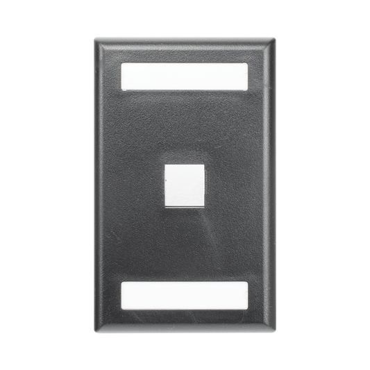 NK1FBL - Placa de Pared Vertical, Salida Para 1 Puerto Keystone, Con Espacios Para Etiquetas, Color Negro