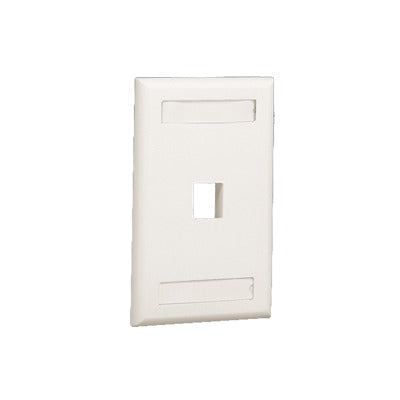 NK1FIWY - Placa de Pared Vertical, Salida Para 1 Puerto Keystone, Con Espacios Para Etiquetas, Color Blanco Mate