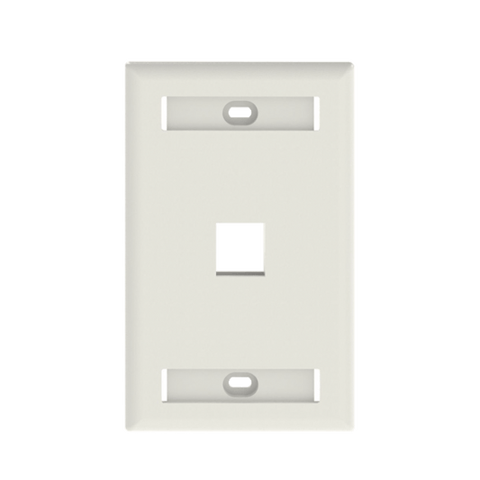 NK1FWHY Placa de Pared Vertical, Salida Para 1 Puerto Keystone, Con Espacios Para Etiquetas, Color Blanco