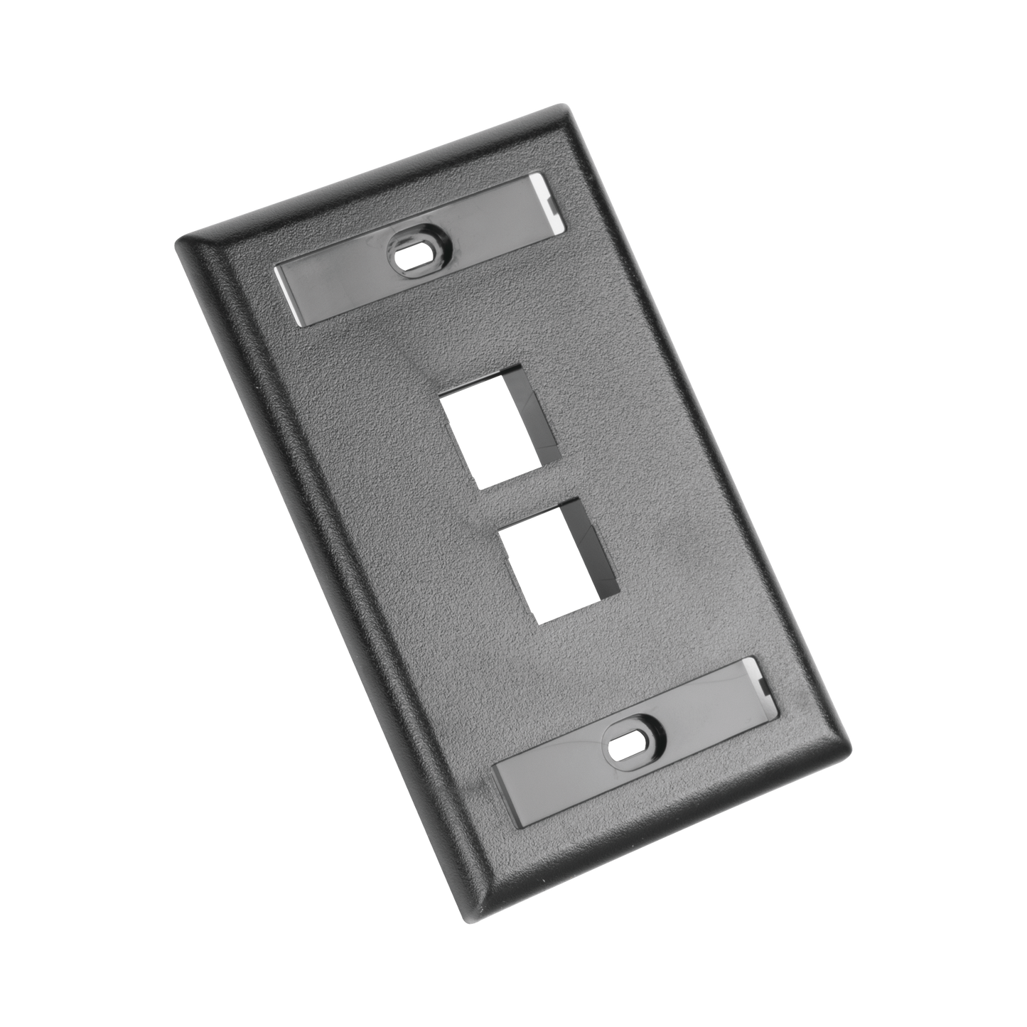 NK2FBL - Placa de Pared Vertical, Salida Para 2 Puertos Keystone, Con Espacios Para Etiquetas, Color Negro