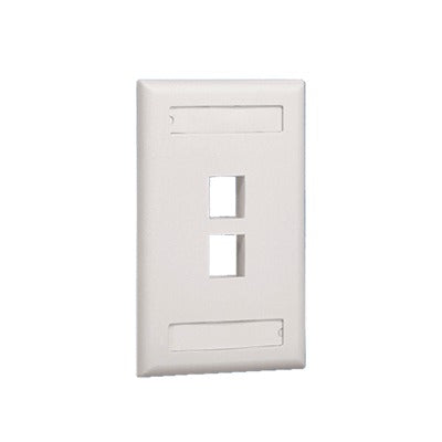 NK2FWHY - Placa de Pared Vertical, Salida Para 2 Puertos Keystone, Con Espacios Para Etiquetas, Color Blanco