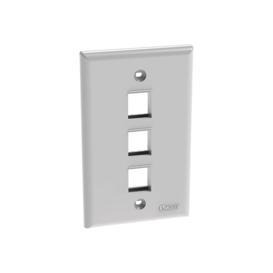 NK3FNWH - Placa de Pared Vertical, Salida Para 3 Puertos Keystone, Color Blanco