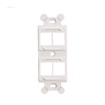 NK4106MFIW - Marco de M�dulo D�plex, Para Placas Frontales Est�ndar NEMA 106, Acepta 4 M�dulos Keystone, Color Blanco Mate