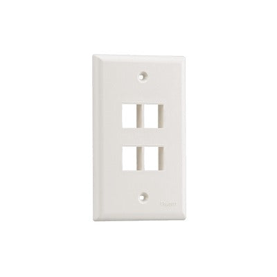 NK4FNWH - Placa de Pared Vertical, Salida Para 4 Puertos Keystone, Color Blanco