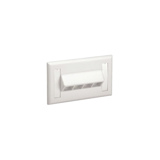 NK4HSFIWY - Placa de Pared Horizontal, Salida Para 4 Puertos Keystone, Con Espacios Para Etiquetas, Color Blanco Mate