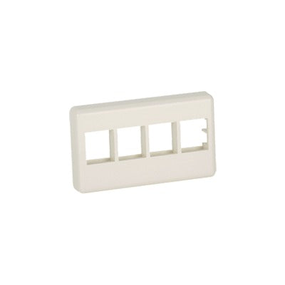 NK4MFIW - Placa de Pared Para Mueble Modular, Salida Para 4 Puertos Keystone, Color Blanco Mate