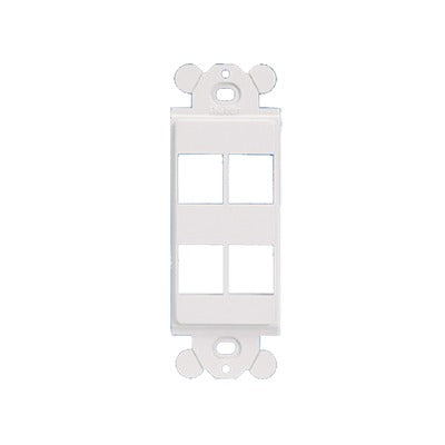 NK4RMFWH - Marco de M�dulo D�plex, Para Placas Frontales Est�ndar GFCI, Acepta 4 M�dulos Keystone, Color Blanco