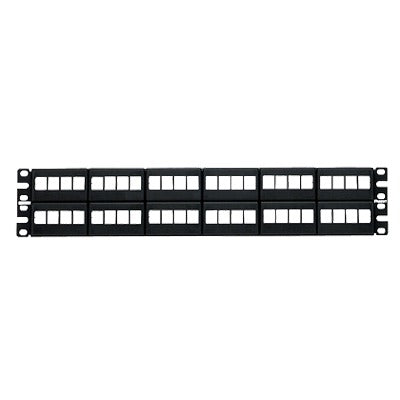 NKFP48Y - Panel de Parcheo Modular Keystone (Sin Conectores), de 48 Puertos, Identificaci�n con Etiqueta Adhesiva, 2UR