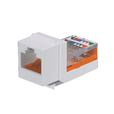 NK5E88MWHY - Conector Jack Estilo Leadframe, Tipo Keystone, Categor�a 5e, de 8 Posiciones y 8 Cables, Color Blanco