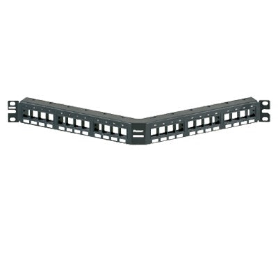 NKPPA24FMY - Panel de Parcheo Modular Keystone (Sin Conectores), Angulado, de 24 Puertos, 1UR