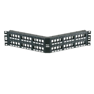 NKPPA48FMY - Panel de Parcheo Modular Keystone (Sin Conectores), Angulado, de 48 Puertos, 2UR