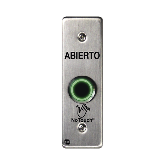 NT-SS002-ES - Interruptor IR NoTouch® de Acero Inoxidable, Montaje Delgado, Caja Posterior, ABIERTO