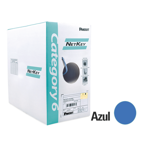 NUC6C04BU-FE Bobina de Cable UTP 305 m. de Cobre, NetKey, Reelex, Azul, Categoría 6 (24 AWG), 1000Mbps, PVC (CM), de 4 pares