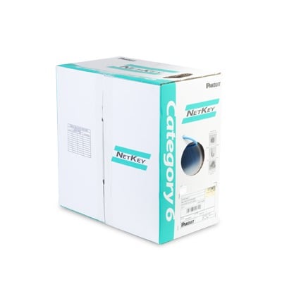 NUR6C04IG-C Bobina de Cable UTP de 305 m. de Cobre, NetKey, Gris Claro, Categoría 6 (24 AWG), 1000Mbps,  Riser (CMR), de 4 pares
