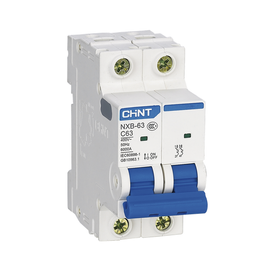 NXB632PC63 - Pastilla para Riel Din, 2 Polo, 63 Amp, Vca:110/415v, 6kA, Catálogo: NXB632PC63, Serie: NXB-63.