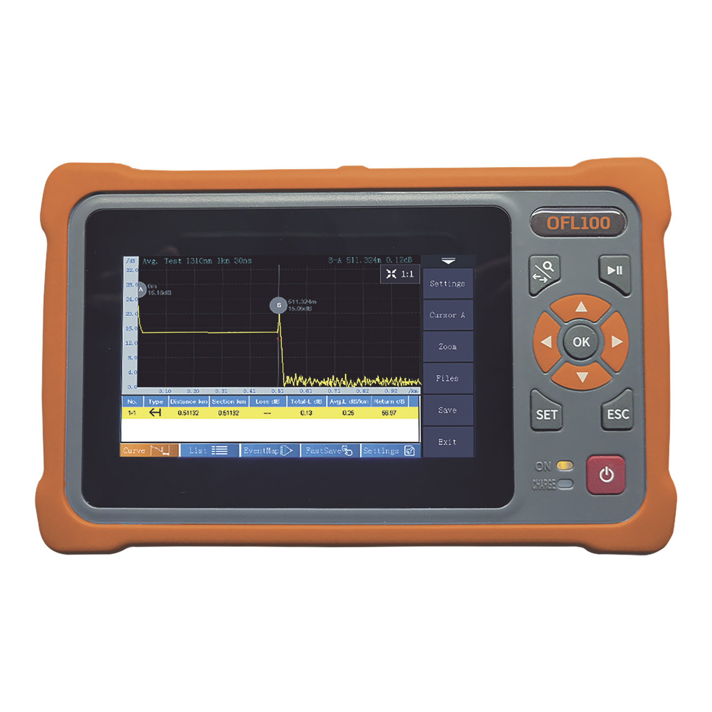 OFL100 - OTDR Monomodo para Pruebas en Enlaces de Fibra �ptica, Longitudes de Onda 1310 y 1550 nm, Entrada SC/APC