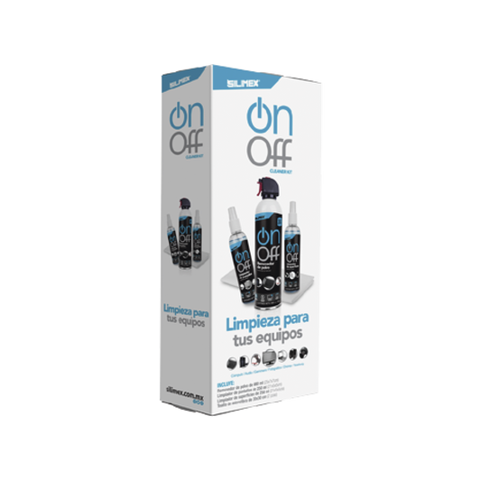 ON-OFF-CLEANER-PACK Kit de Limpieza, incluye 4 productos especializados en limpieza de pantallas y superficies, equipo de cómputo y electrónicos