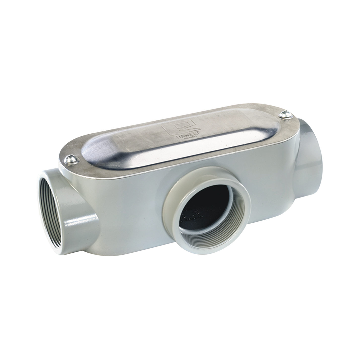 OT-0097C - Caja oval roscada tipo T de 1 1/4" (31.8 mm) incluye tapa y tornillos.