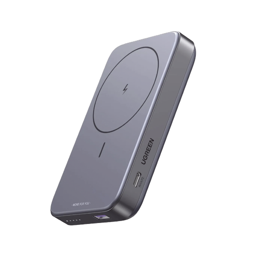 PB206 Power Bank MagSafe de 10000mAh NEXODE | 20W | 1 USB-C | 1 USB-A | Carga Rápida bidireccional | Soporta modo Standby | Soporte Plegable |  Ultra Delgado | Ultra ligero | Compatible con iPhone 15/14/13/12 | Color Gris.