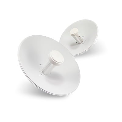 PBE-M2-400 PowerBeam airMAX M2, hasta 150 Mbps, frecuencia 2 GHz (2405 - 2475 MHz) con antena tipo plato de 18 dBi