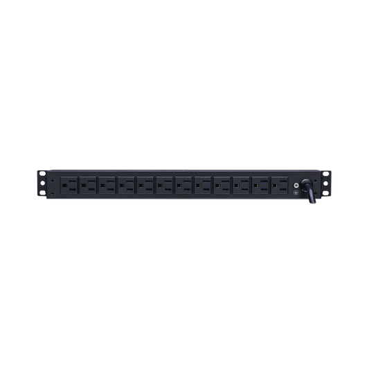 PDU15B12R PDU Básico Para Distribución de Energía, Con 12 Tomas NEMA 5-15R Traseras, 1UR, 15 Amp, 120 Vca