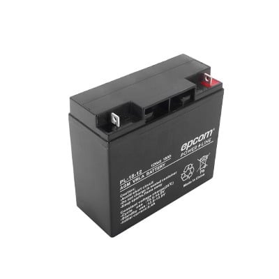 PL-18-12 Batería 12 Vcc / 18 Ah / UL / Tecnología AGM-VRLA / Para uso en equipo electrónico Alarmas de intrusión / Incendio/ Control de acceso / Video Vigilancia / Terminales de tornillo M5 ( HEX ) / Cargador recomendado CHR-80.