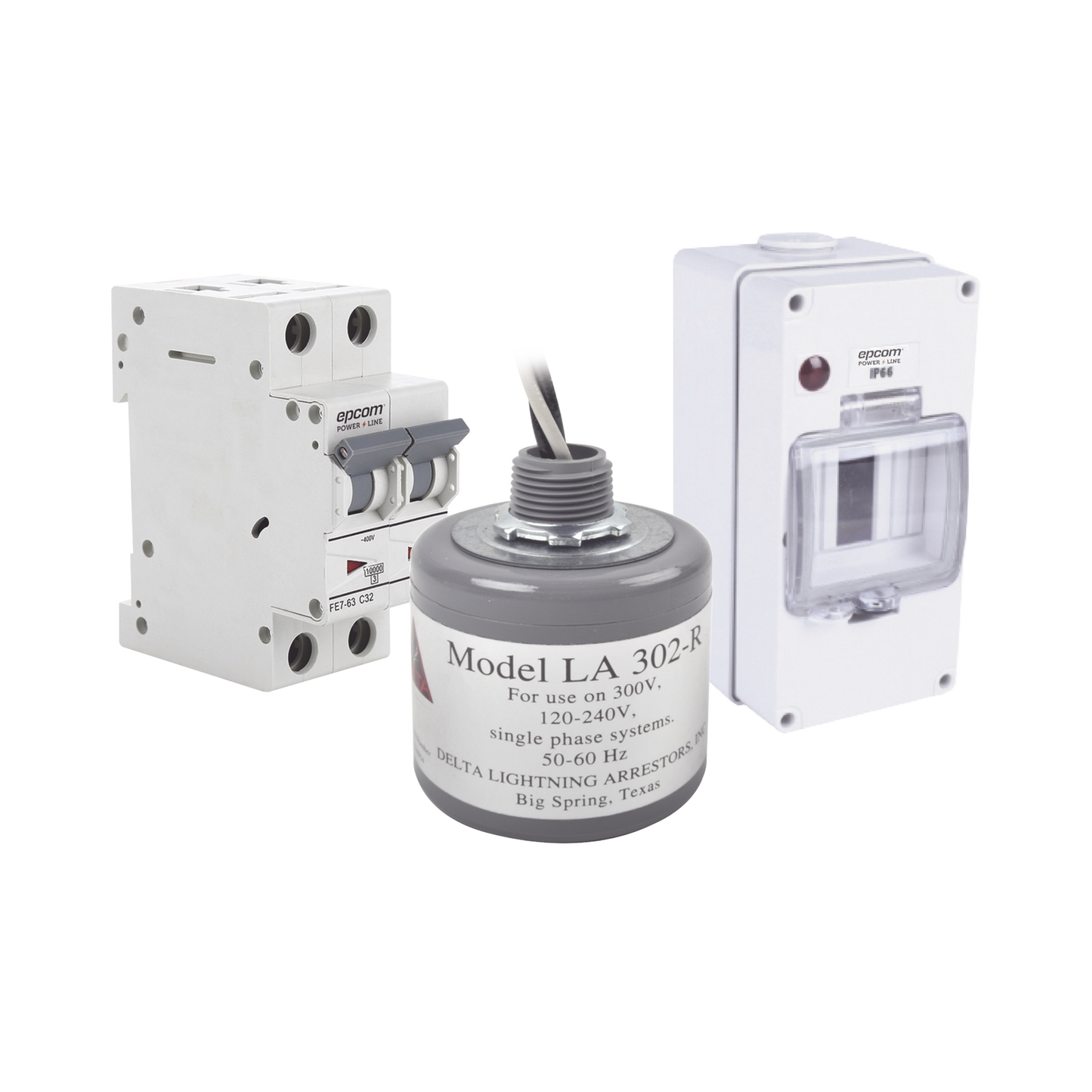 PL32ACA - Kit de Centro de Carga Para Corriente Alterna, Breaker de hasta  400 Vca de 32 A con Supresor de Picos Transitorios.