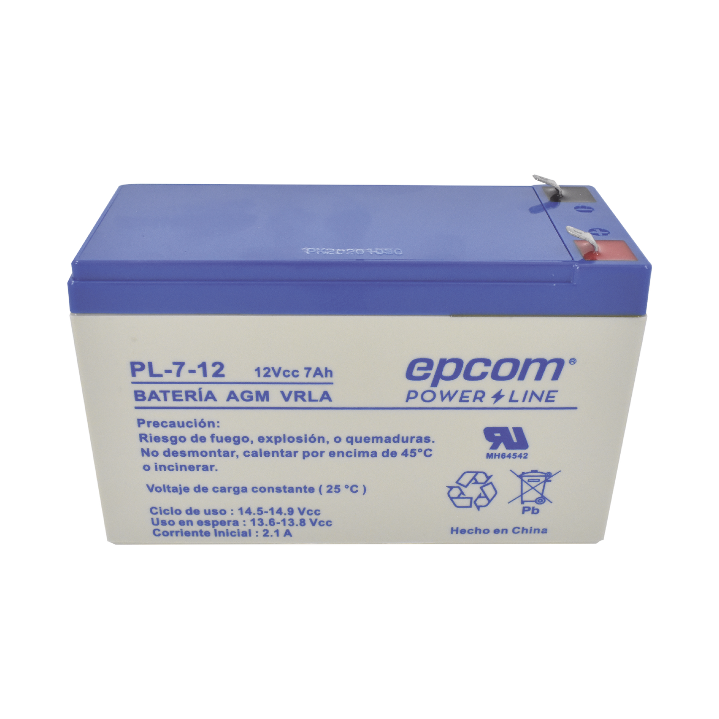 PL-7-12 Batería 12 Vcc / 7 Ah / UL / Tecnología AGM-VRLA / Para uso en equipo electrónico Alarmas de intrusión / Incendio/ Control de acceso / Video Vigilancia / Terminales F1 / Cargador recomendado CHR-80.