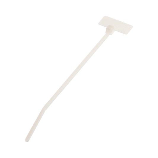 PLF1M-C - Cincho de Identificación Tipo Bandera, 109 mm largo x 2.4mm ancho, Área de Marcado de 7.9 x 19.1 mm, Nylon 6.6, Color Natural, Bolsa de 100pz
