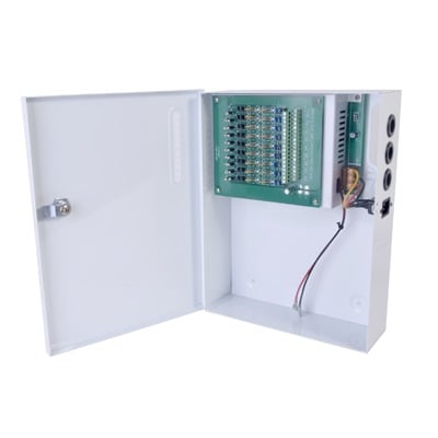 PLK12DC20ABK Fuente de Poder Profesional de 12 Vcc @ 20 A / Soporta 18 Cámaras / Capacidad de Batería de Respaldo (No Incluida) / Voltaje de Entrada de 96-264 Vca