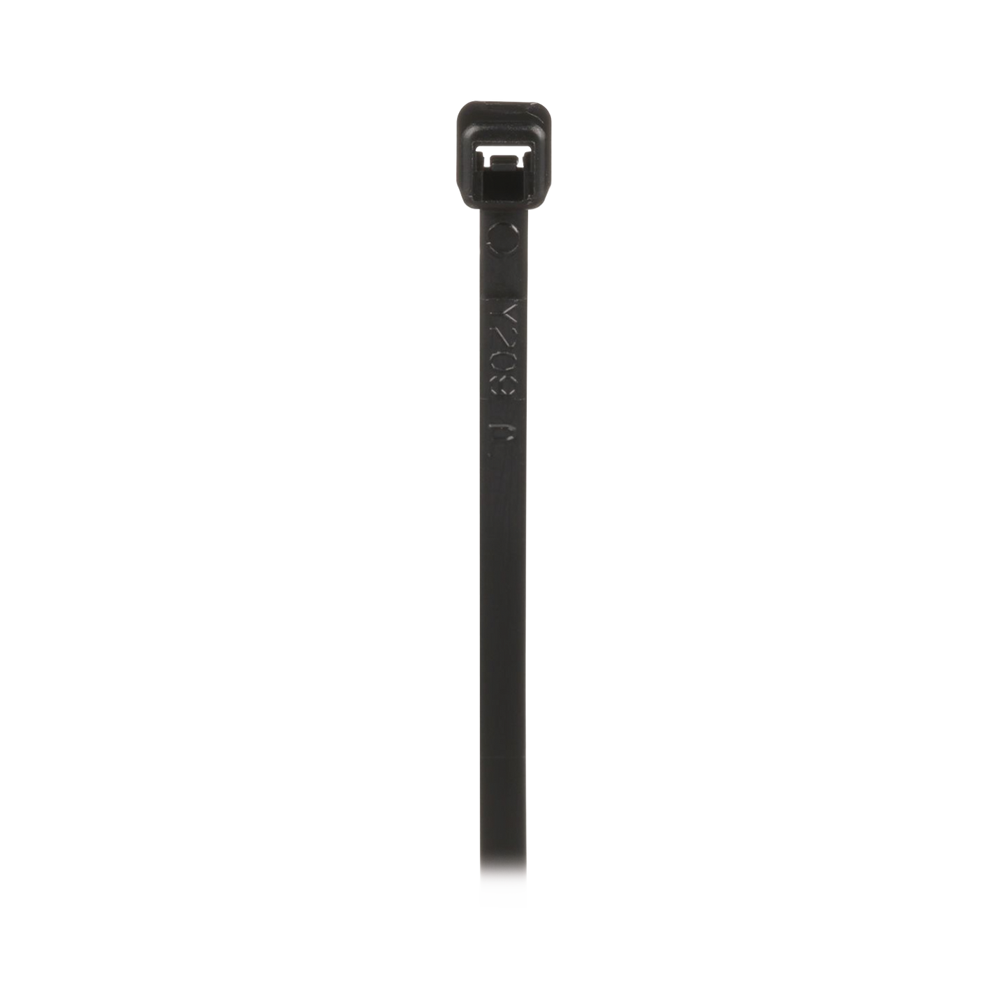 PLT2M-M0 - Cincho de Nylon 6.6 de Bloqueo, 203 mm largo x 2.5mm ancho, Color Negro, Exterior Resistente a Rayos UV, Paquete de 1000pz