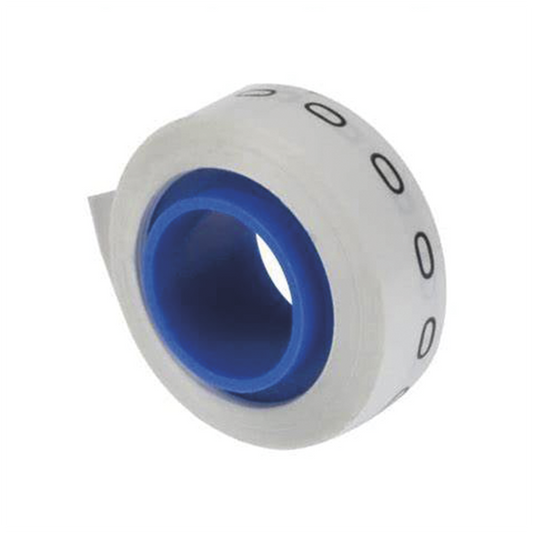 PMDR-0 - Rollo de Etiquetas Marcadoras, Pre-Impresos con el N�mero 0, de 2.4 Metros (7.87 Pies), Color Blanco