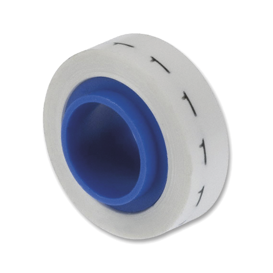 PMDR-1 - Rollo de Etiquetas Marcadoras, Pre-Impresos con el N�mero 1, de 2.4 Metros (7.87 Pies), Color Blanco
