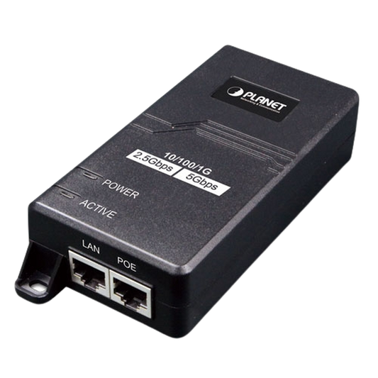 POE-165 - Inyector PoE 802.3 af/at, Hasta 30 W, con Puertos de 10/100/1000Mbps/ 2.5 Gbps/5 Gbps