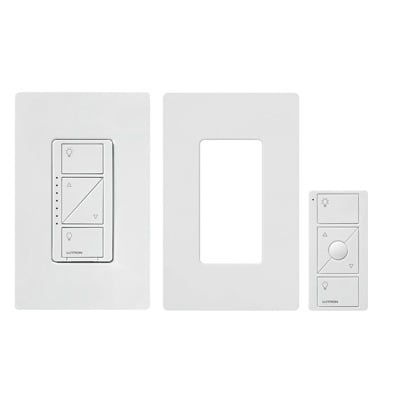 PPKG1WWH (Caseta Wireless) Kit, Atenuador, control remoto PICO y tapa.