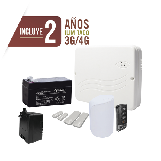 PRO4GEN2K KIT Alarma Cloud Híbrido/Comunicador 4G Lte Integrado/8 Zonas Cableadas, 32 Inalambricas /Programación 100% vía WEB
