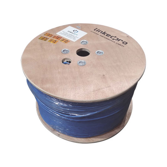 PRO-CAT-6-PLUS/1000M Bobina de 1000 Metros Cable Cat6+ CALIBRE 23 ALTO DESEMPEÑO, ETL,UL, color azul, super flexible, de 1000 metros, para aplicaciones de CCTV, video HD, y redes de datos.