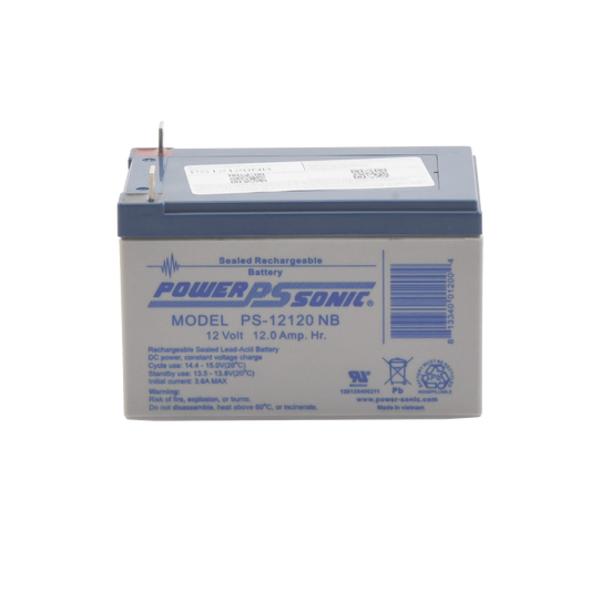 PS-12120-NB - Batería 12V Recargable, 12AH, Para Respaldo, Tecnologías AGM/VRLA, 5 Años Vida Útil, Terminales tipo NB, Reconocida UL , Sin Mantenimiento, Sin Derrames
