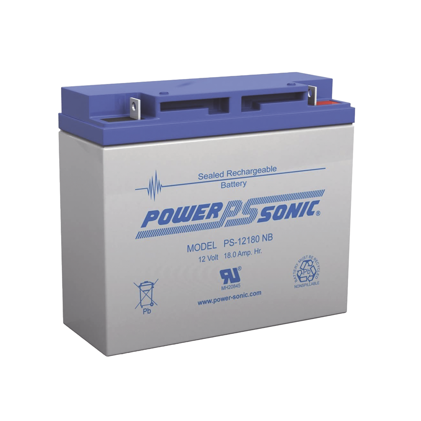PS-12180-NB Batería 12V, 18AH, Para Respaldo, Tecnologías AGM/VRLA, 5 Años Vida Útil, Terminales NB, Reconocida UL