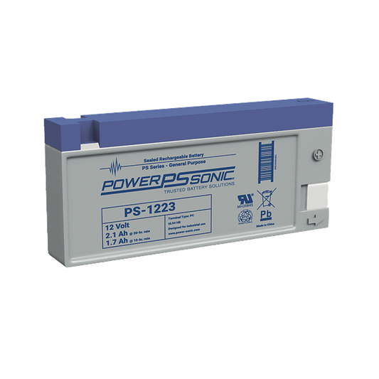 PS-1223-PC Batería 12V, 2.1AH, Para Respaldo, Tecnologías AGM/VRLA, 5 Años Vida Útil, Terminales PC, Reconocida UL