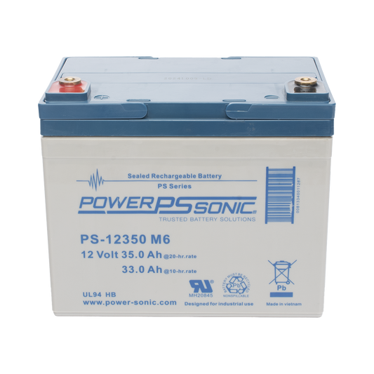 PS-12350-M6 - Batería 12V, 35AH, Para Respaldo, Tecnologías AGM/VRLA, 5 Años Vida Útil, Terminales M6, Reconocida UL